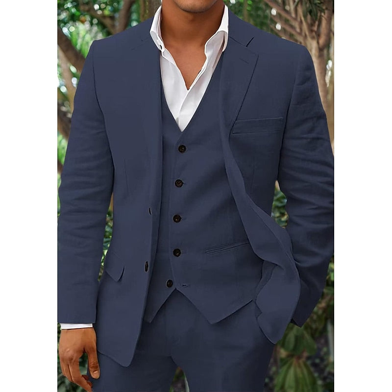 Men&#39;s Linen Blend Suit 6