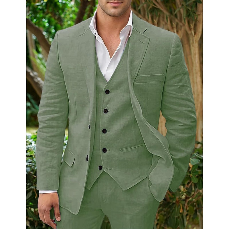 Men&#39;s Linen Blend Suit 9