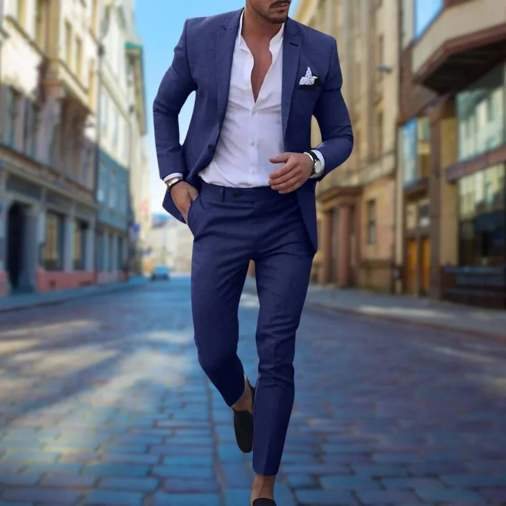 Men's Linen Slim Fit Suit for Weddings & Formal Events 2