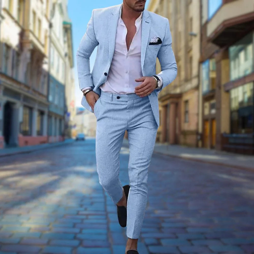 Men's Linen Slim Fit Suit for Weddings & Formal Events 3