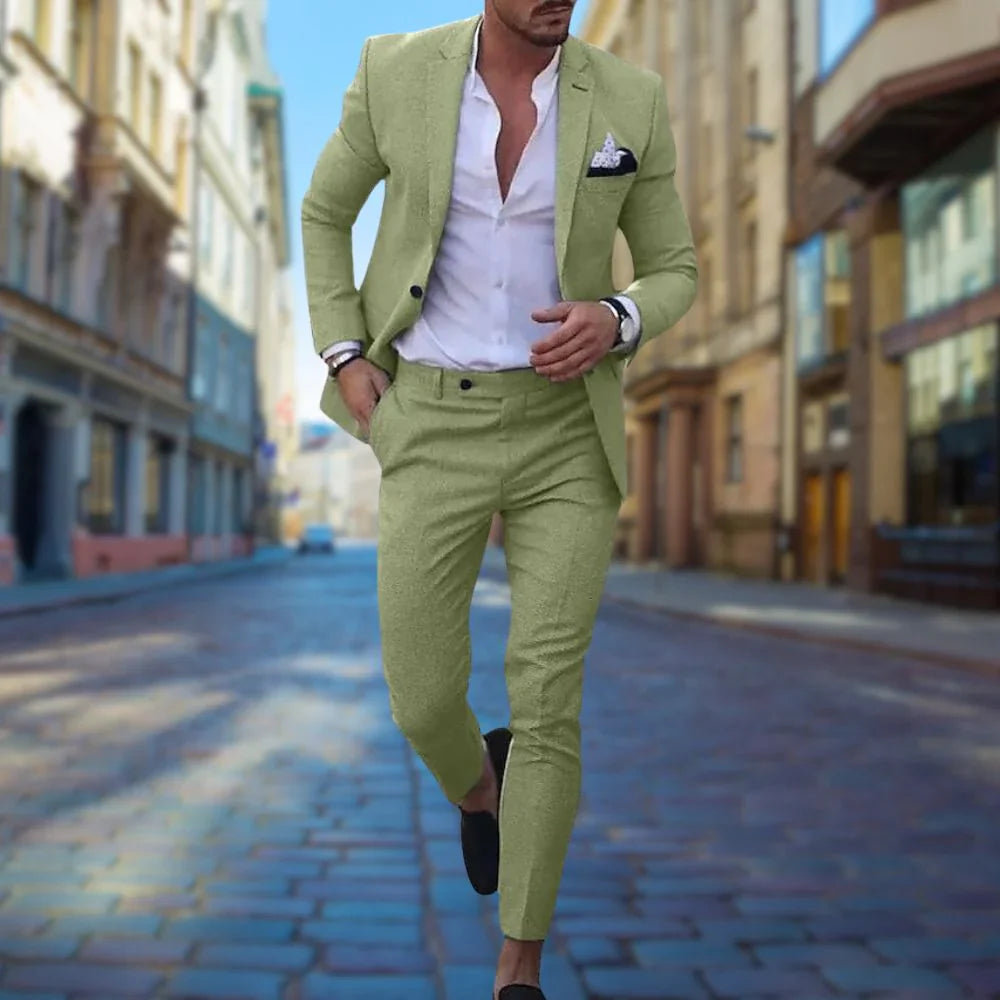 Men's Linen Slim Fit Suit for Weddings & Formal Events 5