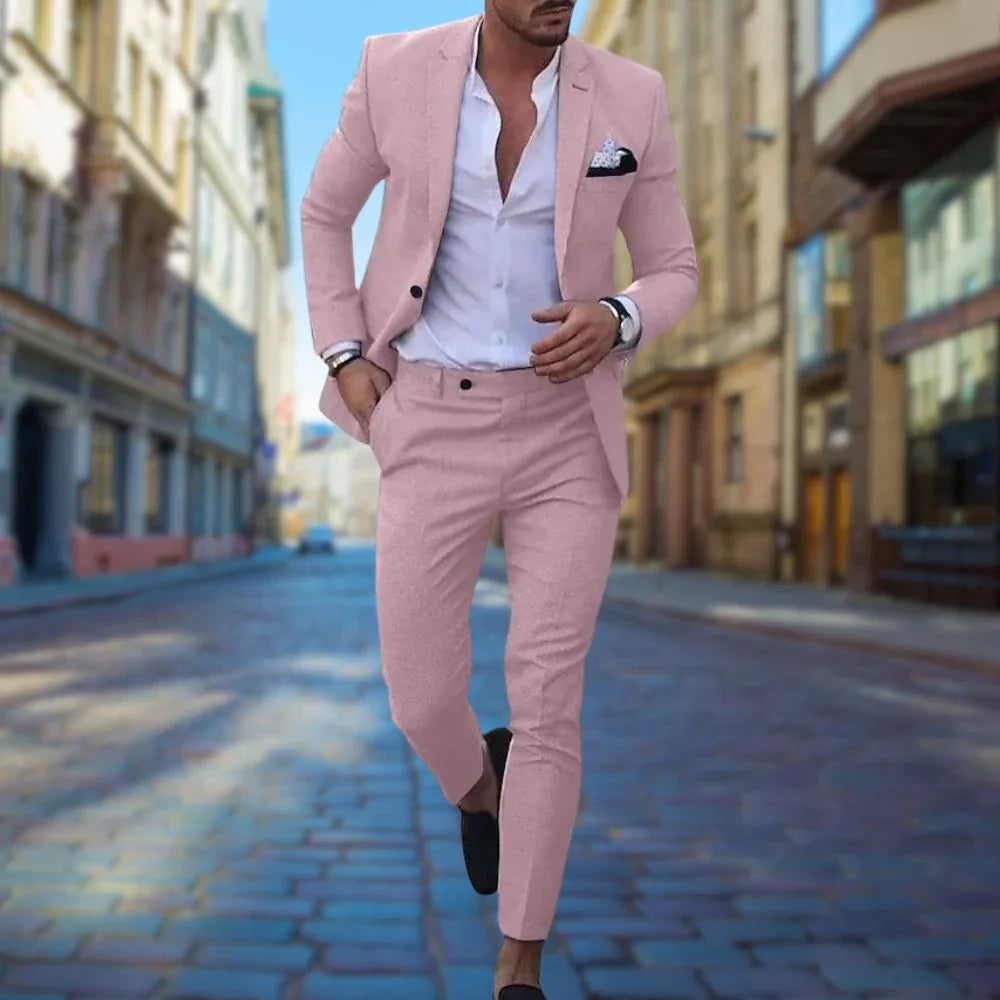 Men&#39;s Linen Slim Fit Suit for Weddings &amp; Formal Events 9