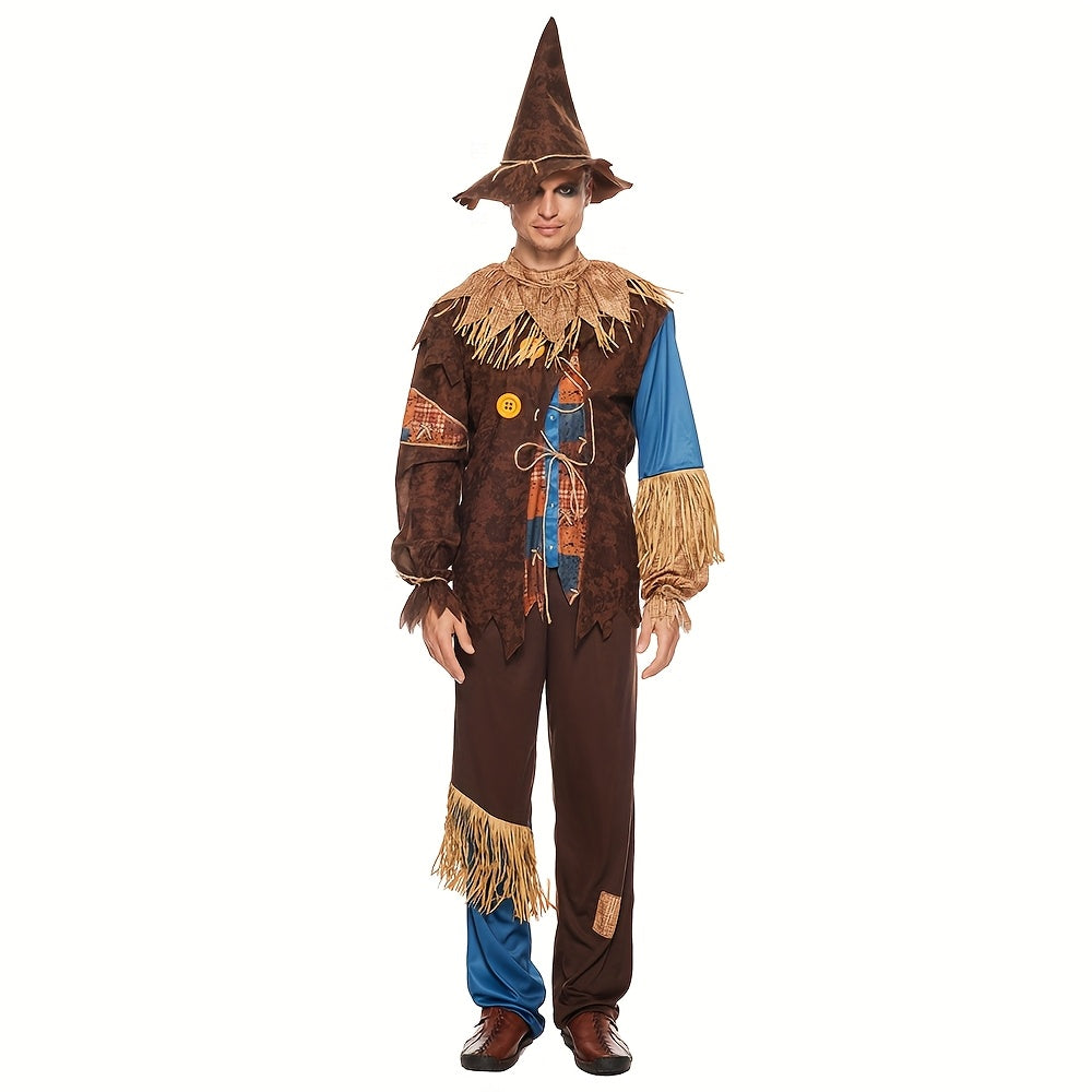 Men’s Long Sleeve Halloween Scarecrow Costume Set | Classic 0