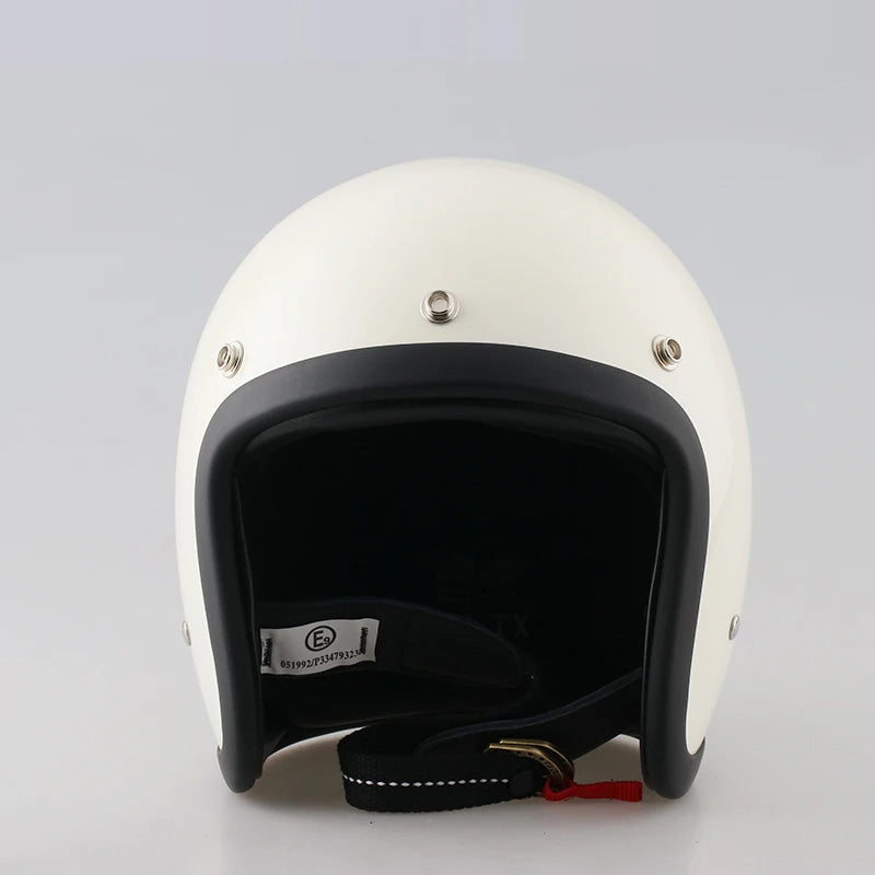 Men’s Low Profile Motorcycle Helmet Vintage DOT ECE Approved Fiberglass 2