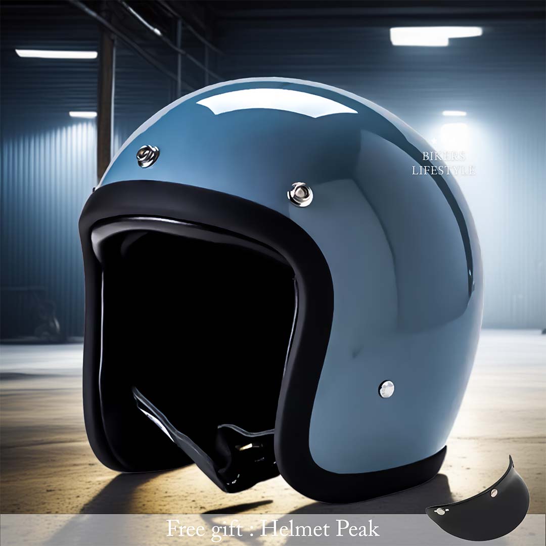 Men’s Low Profile Motorcycle Helmet Vintage DOT ECE Approved Fiberglass 5