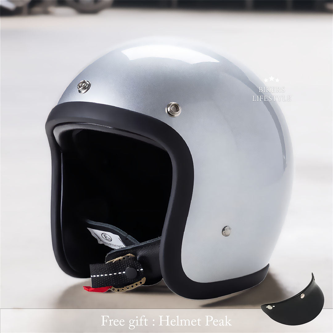 Men’s Low Profile Motorcycle Helmet Vintage DOT ECE Approved Fiberglass 8