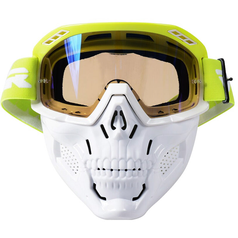 Men’s Motorcycle Goggles Impact-Resistant PC Lens Removable Mask 8