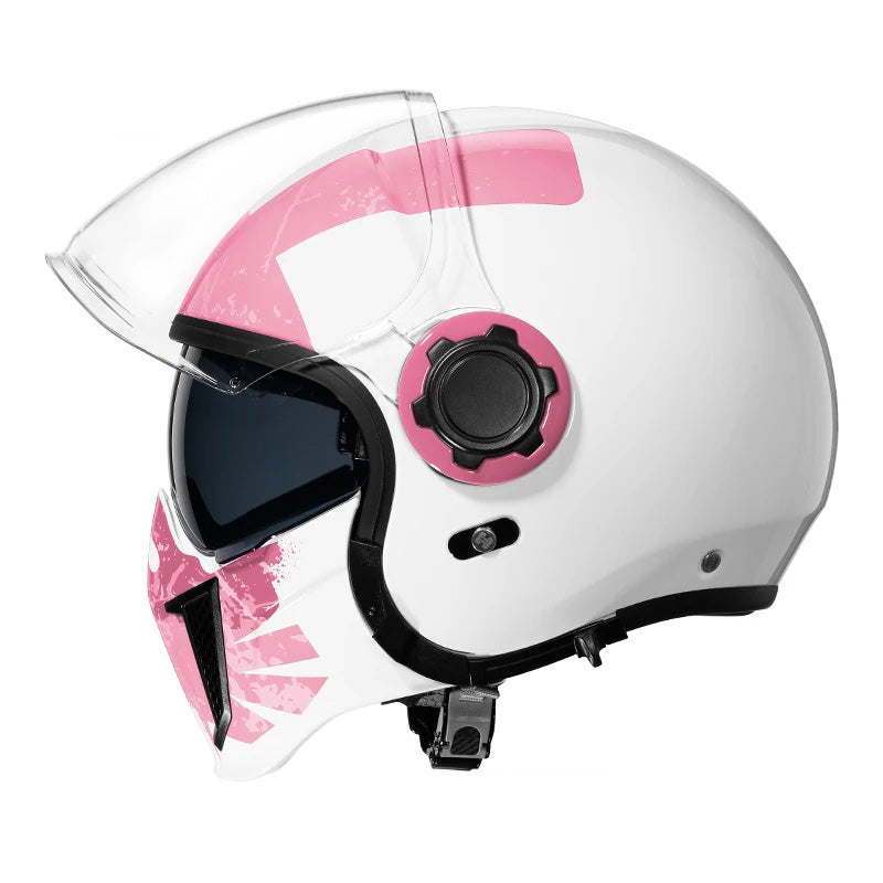 Men’s Motorcycle Helmet Double Lens Vintage Modular ABS 17