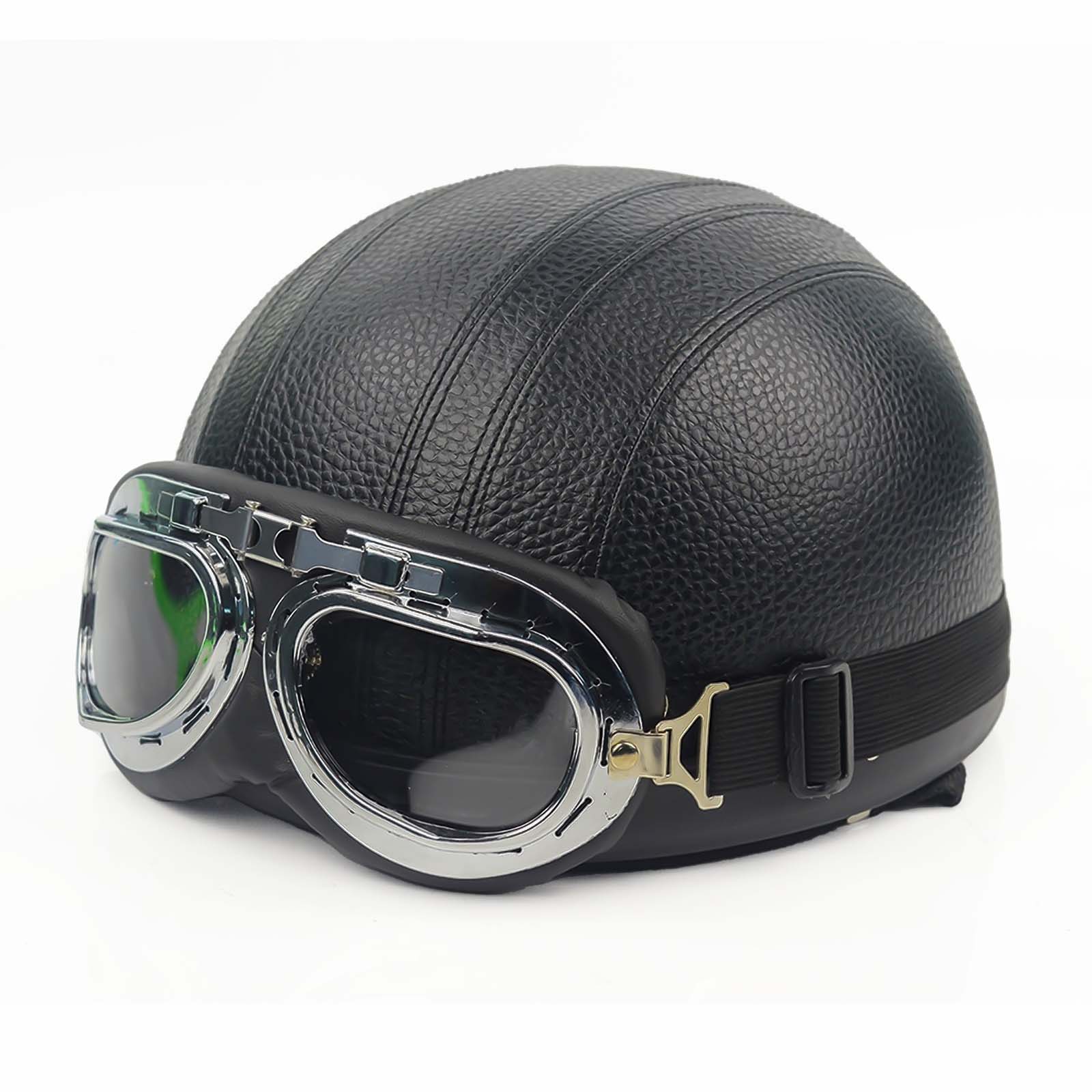 Men’s Motorcycle Helmet Retro Half Design Glossy Finish 0