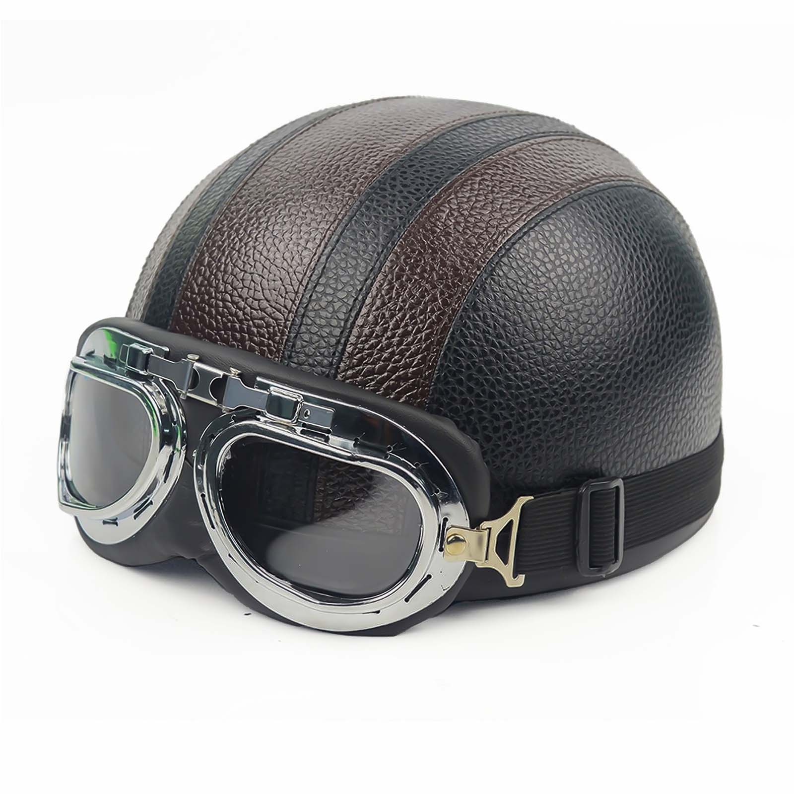 Men’s Motorcycle Helmet Retro Half Design Glossy Finish 4
