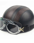 Men’s Motorcycle Helmet Retro Half Design Glossy Finish 4