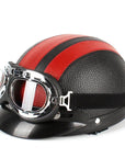Men’s Motorcycle Helmet Retro Half Design Glossy Finish 6