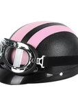 Men’s Motorcycle Helmet Retro Half Design Glossy Finish 7