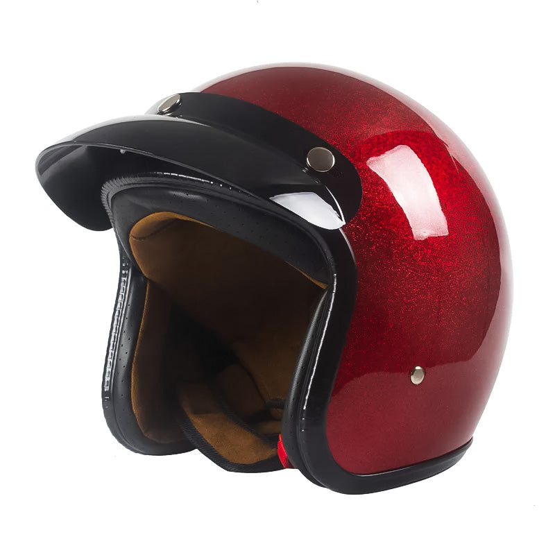 Men’s Open Face Helmet Lightweight DOT Certified Fiberglass 6