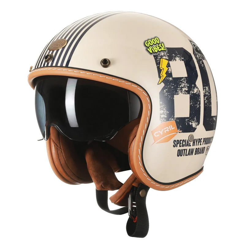 Men’s Open Face Motorcycle Helmet Lightweight ABS with EPS Foam 1