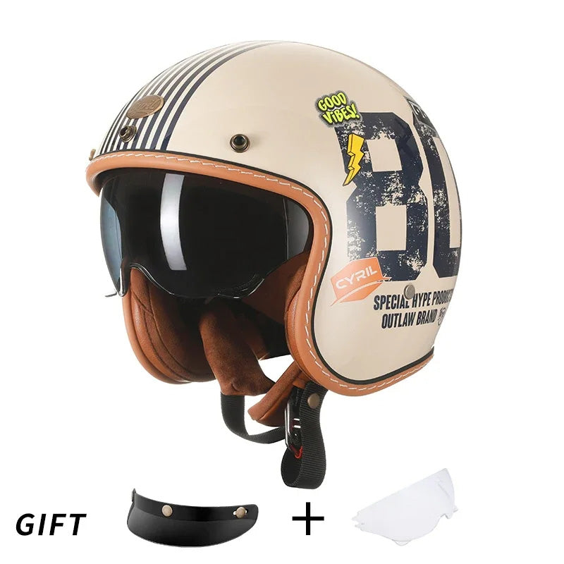 Men’s Open Face Motorcycle Helmet Lightweight ABS with EPS Foam 8