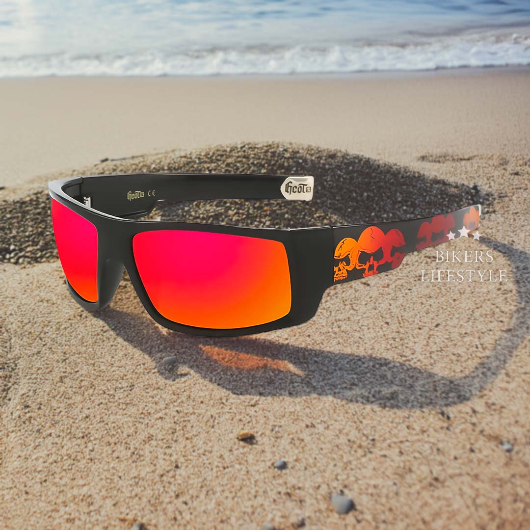 Men’s Polarized Sunglasses Bold Skull Design UV Protection Lightweight Durable 0