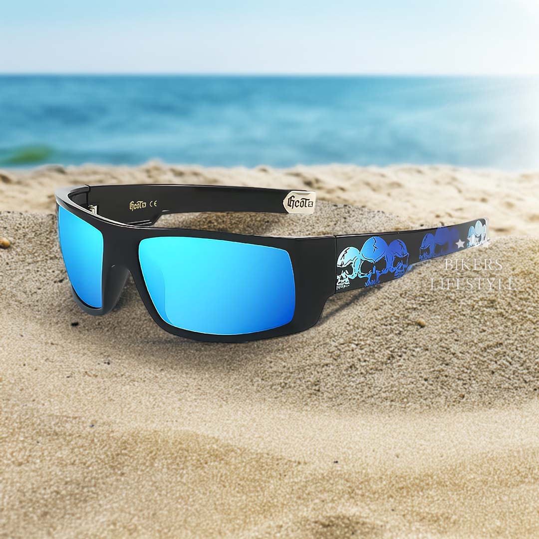 Men’s Polarized Sunglasses Bold Skull Design UV Protection Lightweight Durable 4