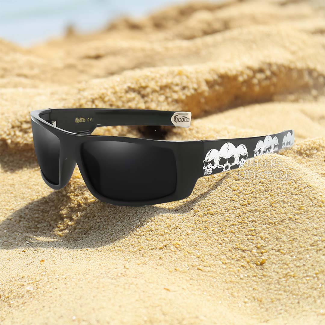 Men’s Polarized Sunglasses Bold Skull Design UV Protection Lightweight Durable 6