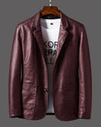Men's Premium Leather Modern Cut Blazer Jacket 3
