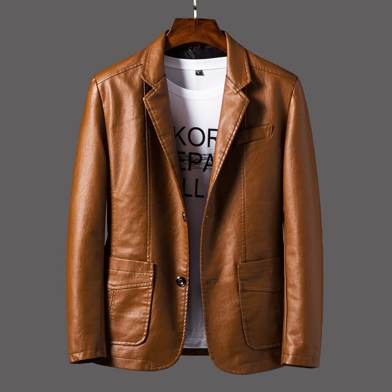 Men's Premium Leather Modern Cut Blazer Jacket 4