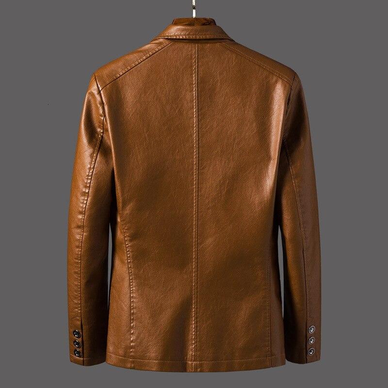 Men's Premium Leather Modern Cut Blazer Jacket 5