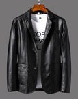 Men's Premium Leather Modern Cut Blazer Jacket 8