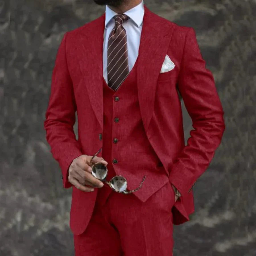 Men&#39;s Three-Piece Breathable Fabric Suit 12