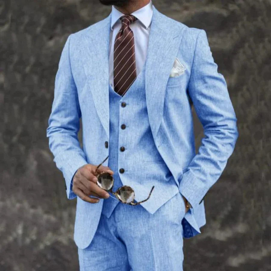Men's Three-Piece Breathable Fabric Suit 4