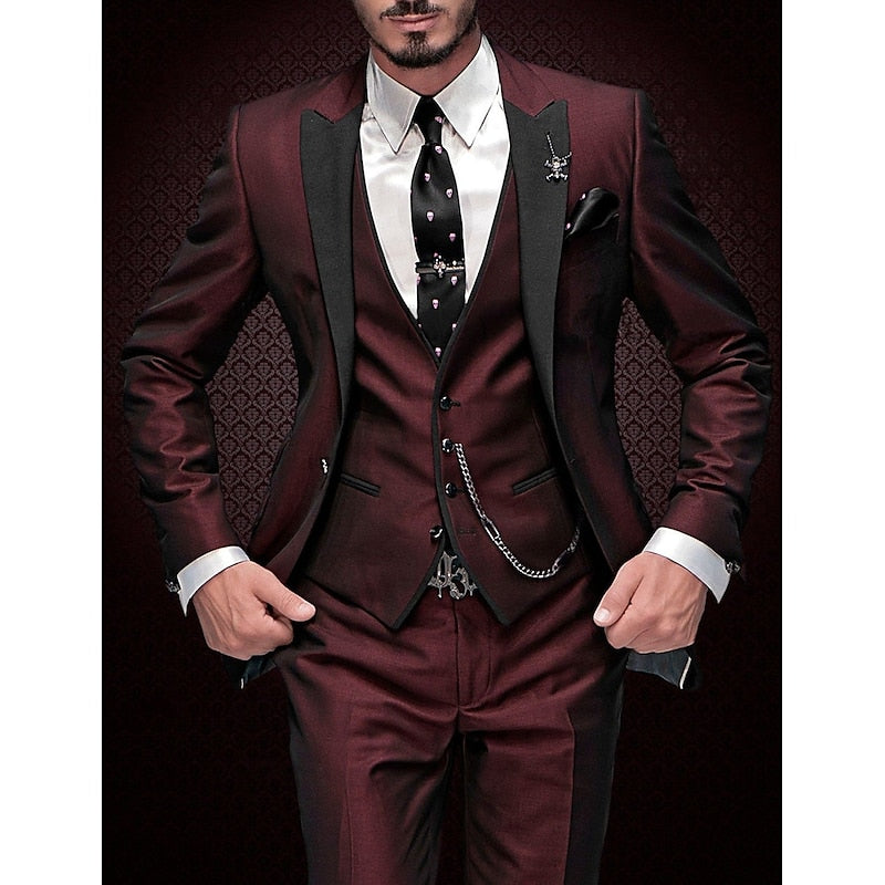 Men's Three-Piece Elegant Linen Suit 1