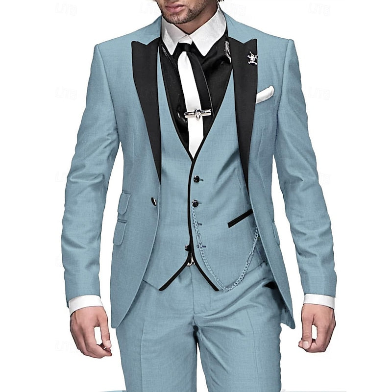 Men&#39;s Three-Piece Elegant Linen Suit 12