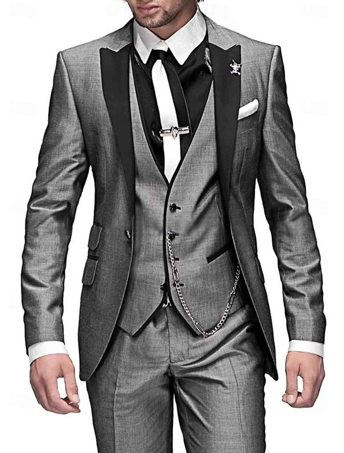 Men&#39;s Three-Piece Elegant Linen Suit 13