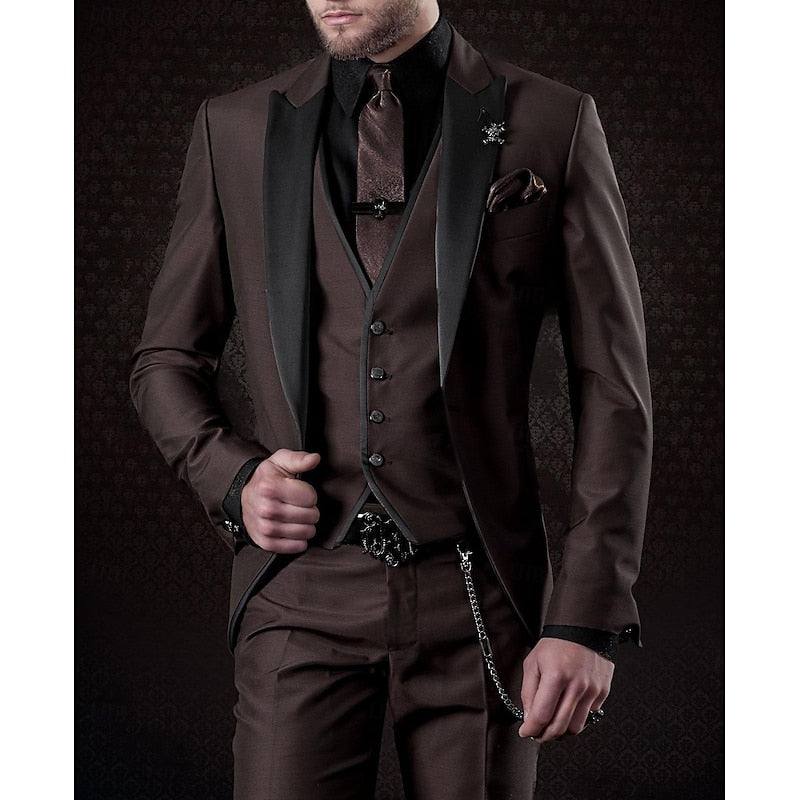 Men's Three-Piece Elegant Linen Suit 3