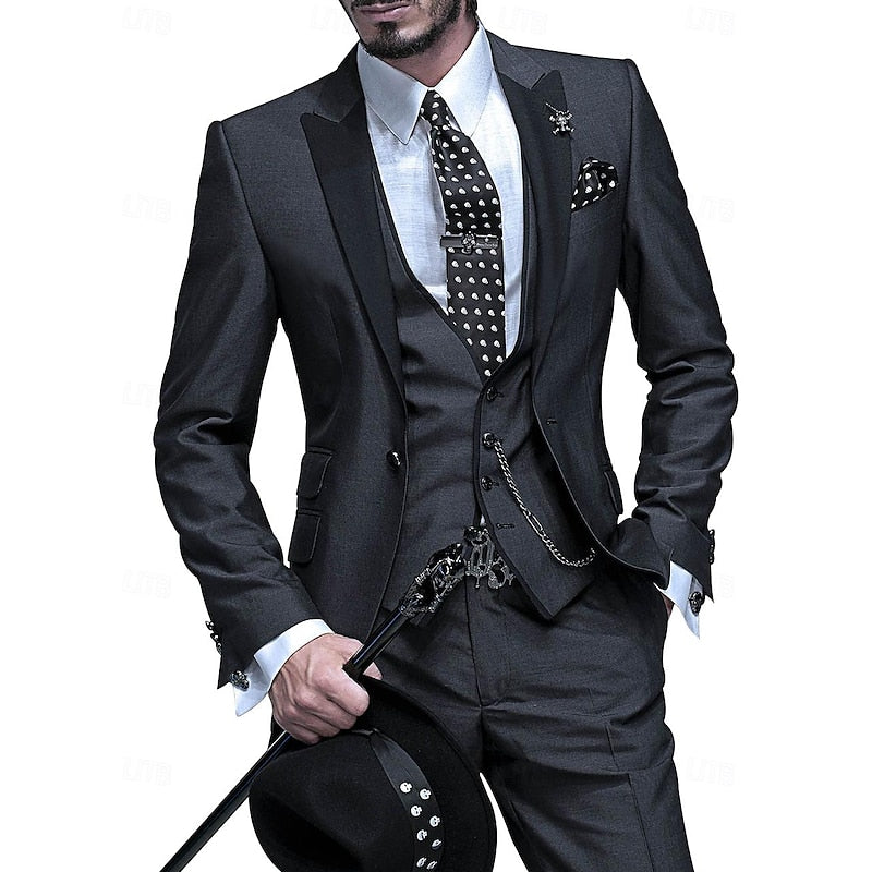 Men's Three-Piece Elegant Linen Suit 4