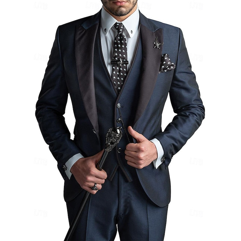Men's Three-Piece Elegant Linen Suit 5
