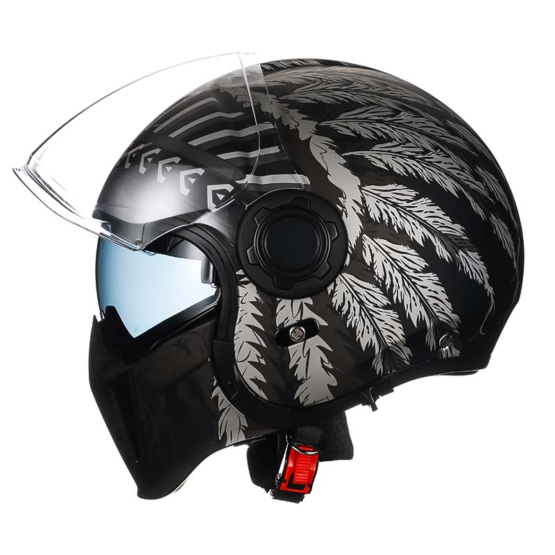 Men’s Vintage Modular Motorcycle Helmet Double Lens DOT ECE Approved ABS Shell 1