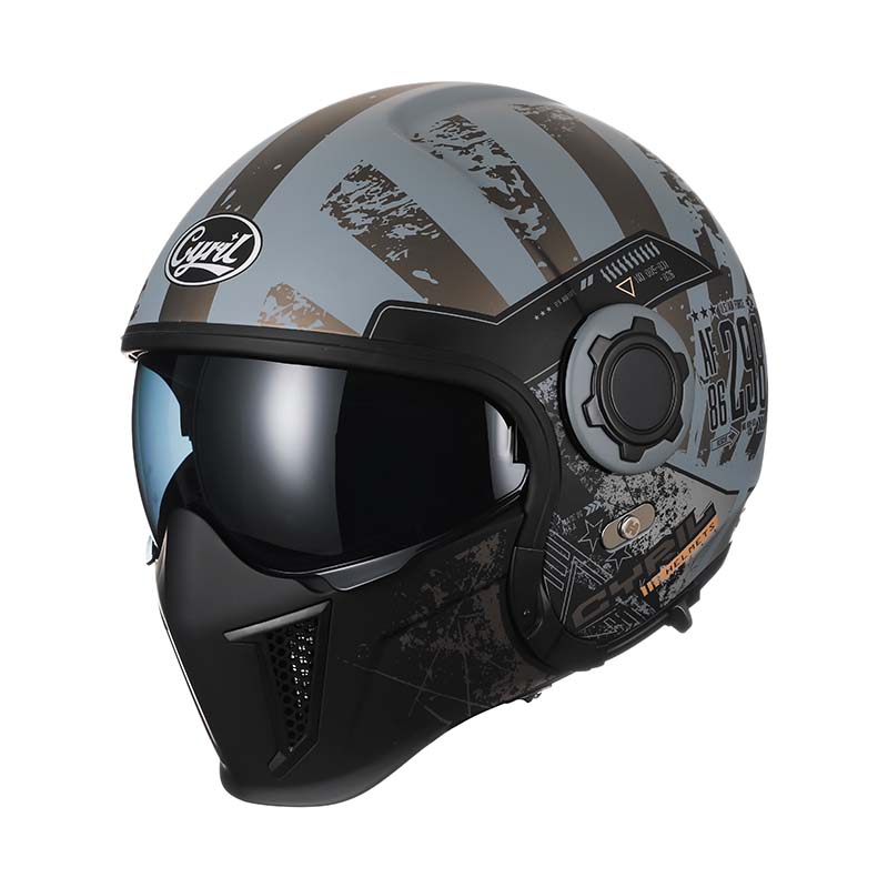 Men’s Vintage Modular Motorcycle Helmet Double Lens DOT ECE Approved ABS Shell 3