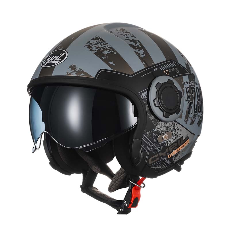 Men’s Vintage Modular Motorcycle Helmet Double Lens DOT ECE Approved ABS Shell 5