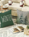 MerryCushion – Green Cushion Cover with Festive Christmas Print 45x45 cm 1