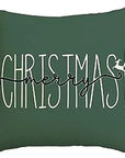 MerryCushion – Green Cushion Cover with Festive Christmas Print 45x45 cm 3