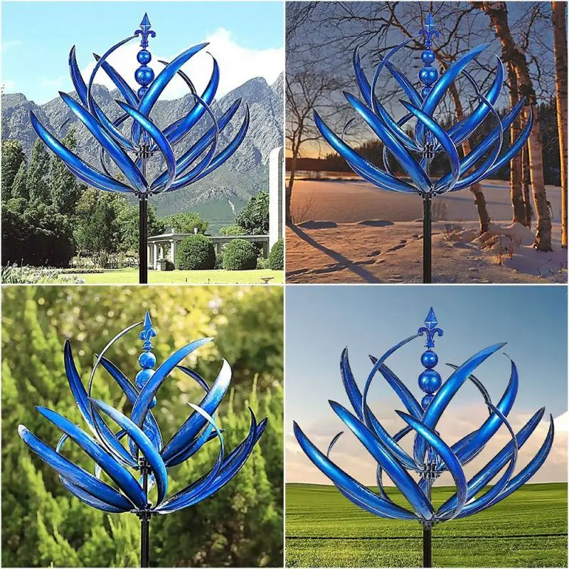 Metal Garden Wind Spinner Kinetic Art Sculpture - Elegant Outdoor Decor for Garden 2