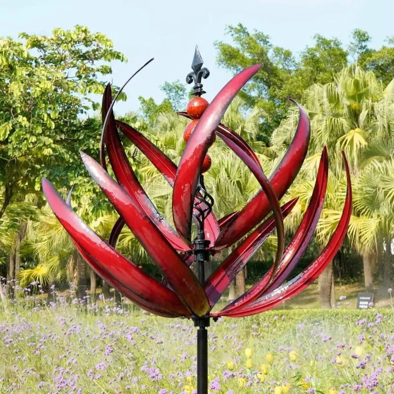 Metal Garden Wind Spinner Kinetic Art Sculpture - Elegant Outdoor Decor for Garden 4