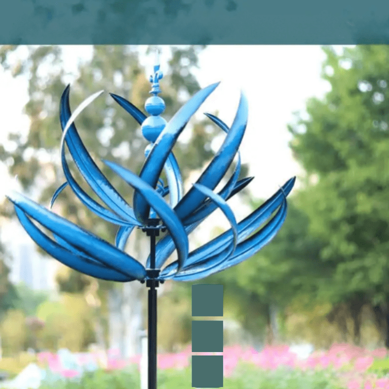 Metal Garden Wind Spinner Kinetic Art Sculpture - Elegant Outdoor Decor for Garden 5