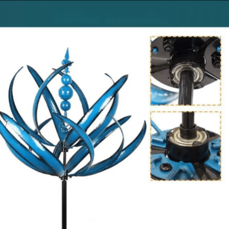 Metal Garden Wind Spinner Kinetic Art Sculpture - Elegant Outdoor Decor for Garden 6