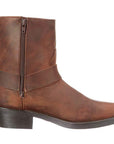 Mid-Cut Black Leather Biker Boots for Women with Harness Detail – Stylish Moto Footwear 2