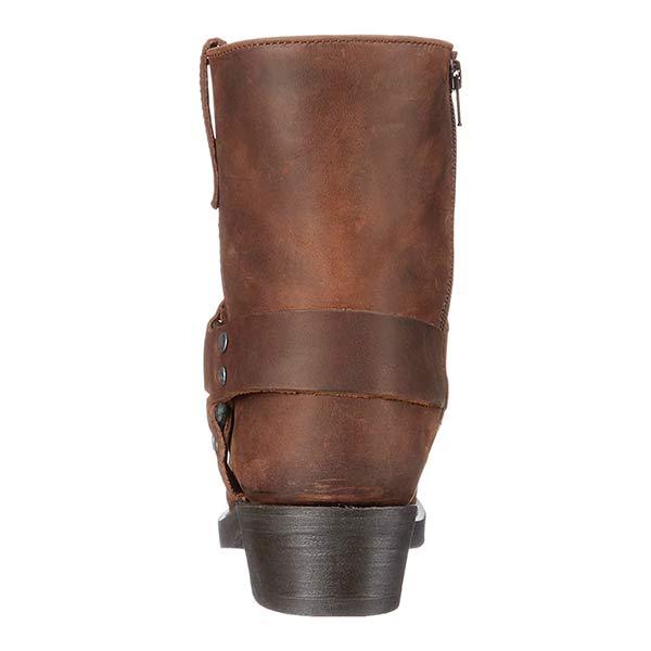 Mid-Cut Black Leather Biker Boots for Women with Harness Detail – Stylish Moto Footwear 4