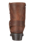 Mid-Cut Black Leather Biker Boots for Women with Harness Detail – Stylish Moto Footwear 4