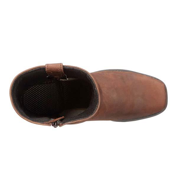 Mid-Cut Black Leather Biker Boots for Women with Harness Detail – Stylish Moto Footwear 5
