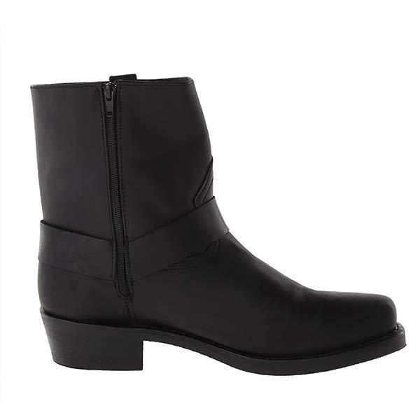 Mid-Cut Black Leather Biker Boots for Women with Harness Detail – Stylish Moto Footwear 8
