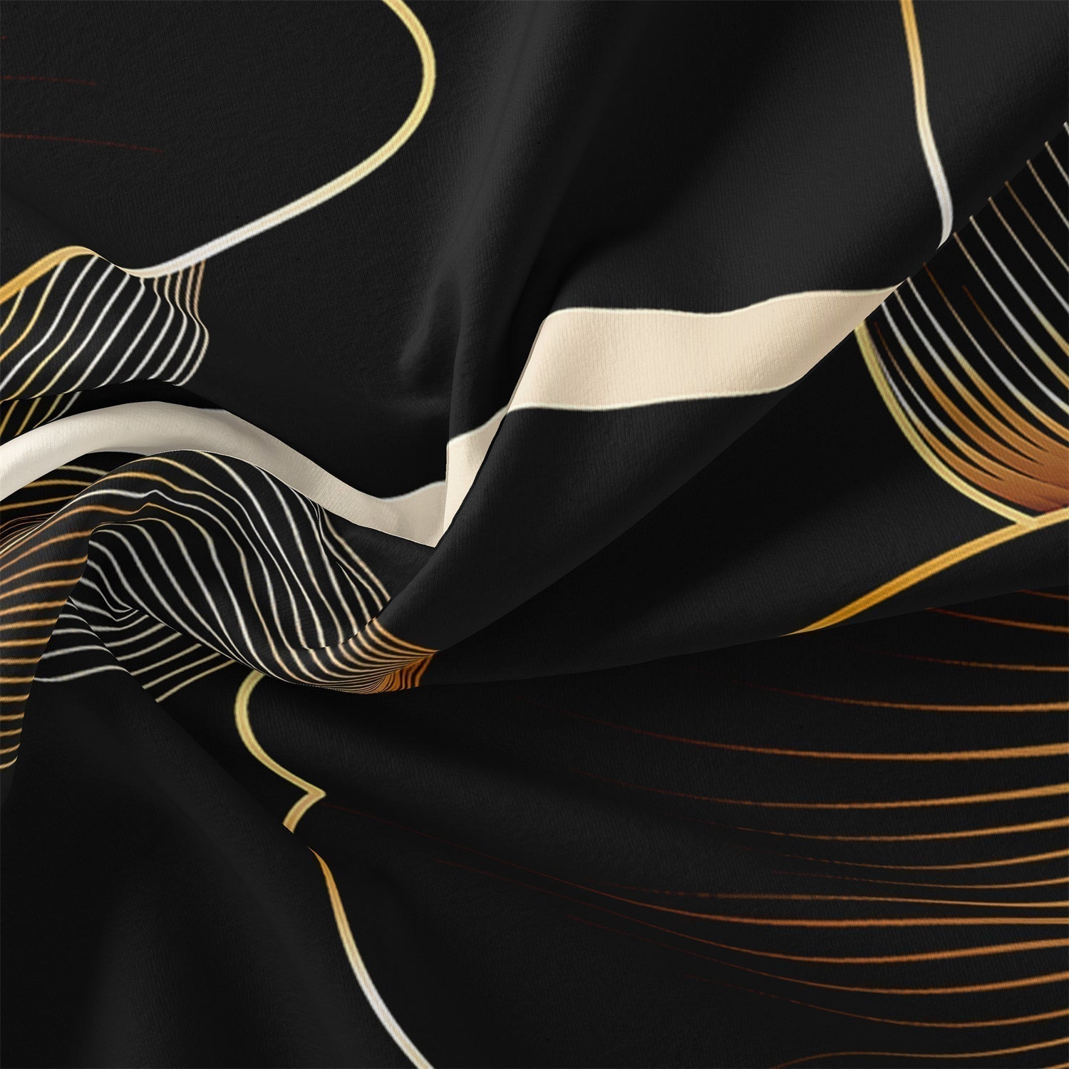 MidnightPetals - Elegant Black and Gold Duvet Set 4
